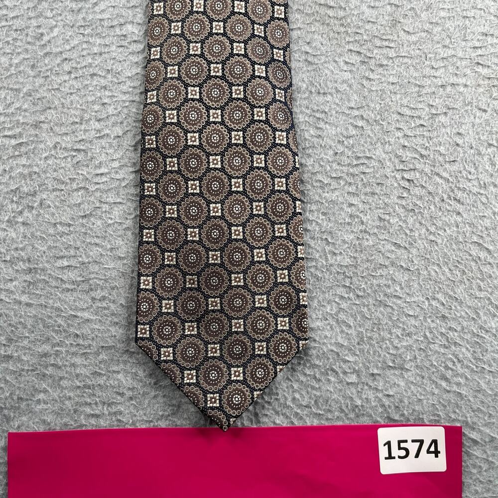 Courage Mens Awarehouse Necktie SIlk Geometric Gray Mens New NWT Tie NEW